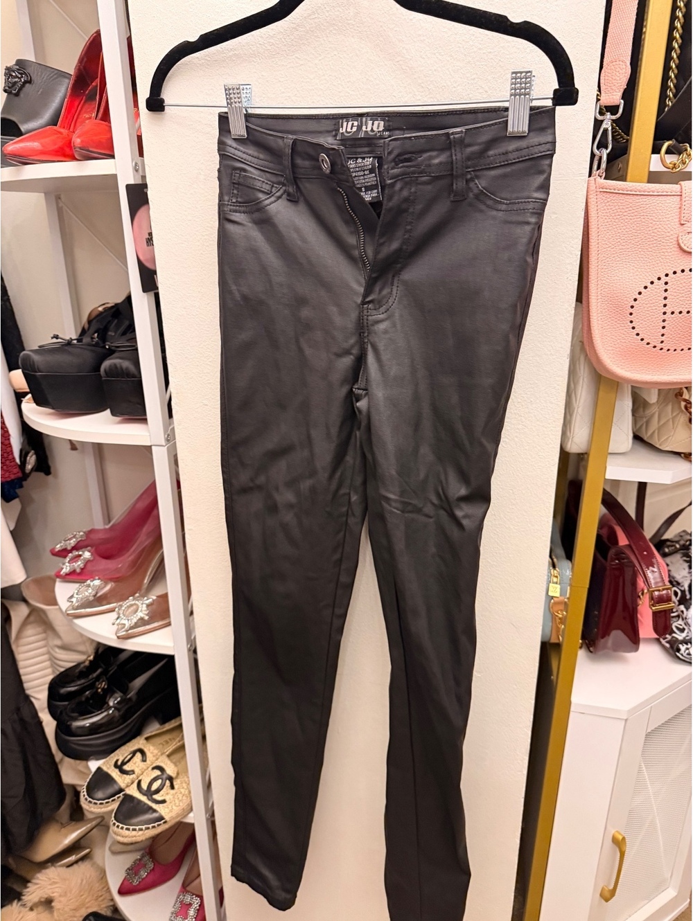 JC & JQ Black Coated Skinny Jeans Size S